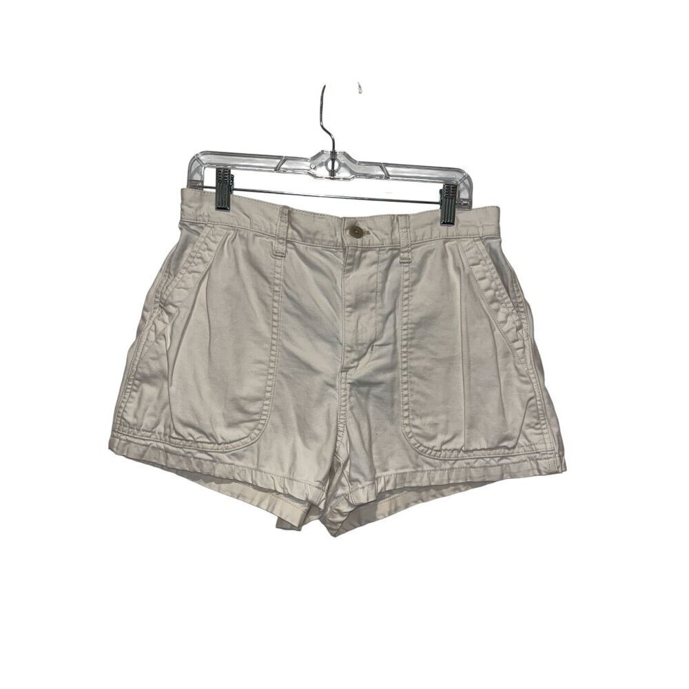 Madewell Ivory High-Ris  Casual Pleated Cotton Shorts Women's Size 27